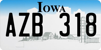 IA license plate AZB318