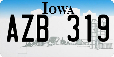 IA license plate AZB319