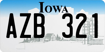 IA license plate AZB321