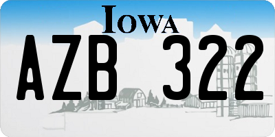 IA license plate AZB322