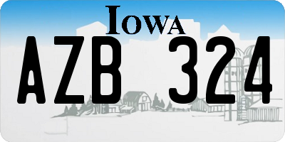 IA license plate AZB324