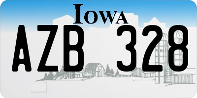 IA license plate AZB328