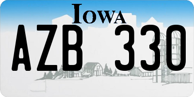 IA license plate AZB330