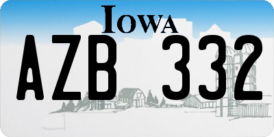 IA license plate AZB332