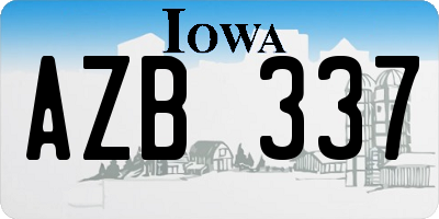 IA license plate AZB337