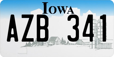 IA license plate AZB341