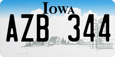 IA license plate AZB344