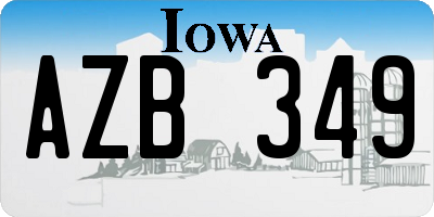 IA license plate AZB349