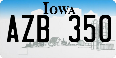 IA license plate AZB350