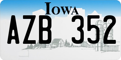 IA license plate AZB352