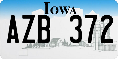 IA license plate AZB372