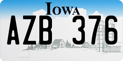 IA license plate AZB376