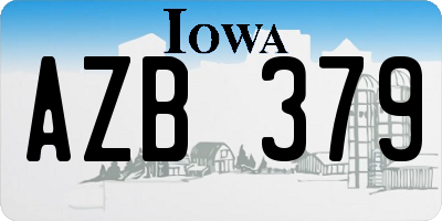 IA license plate AZB379