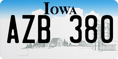 IA license plate AZB380