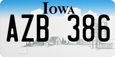 IA license plate AZB386