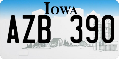 IA license plate AZB390