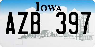 IA license plate AZB397