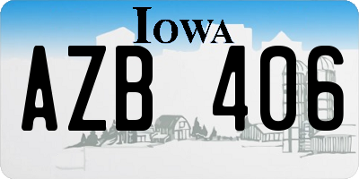 IA license plate AZB406