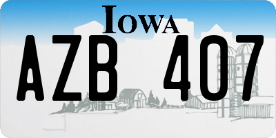 IA license plate AZB407