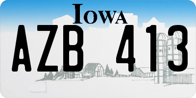IA license plate AZB413