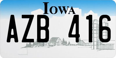 IA license plate AZB416