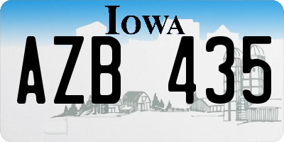 IA license plate AZB435
