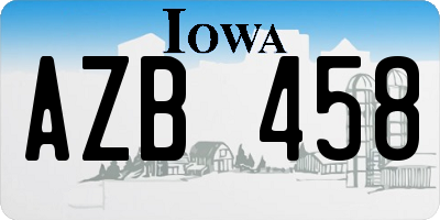 IA license plate AZB458