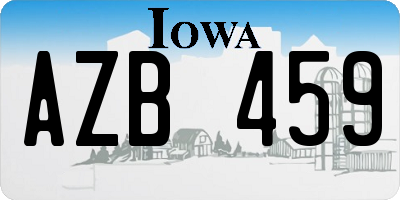 IA license plate AZB459