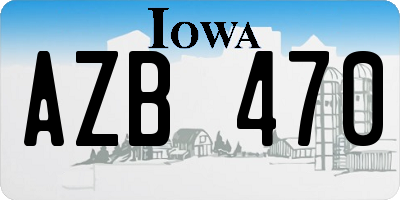 IA license plate AZB470