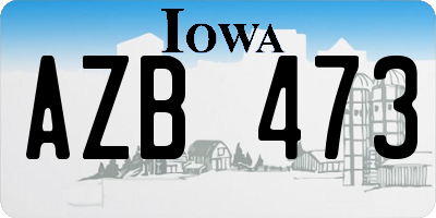 IA license plate AZB473