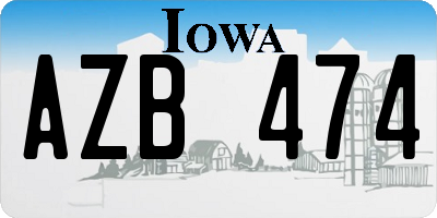IA license plate AZB474