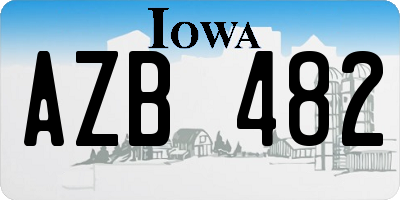IA license plate AZB482