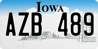IA license plate AZB489
