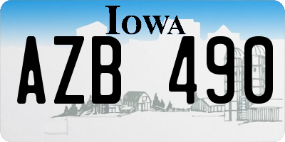 IA license plate AZB490