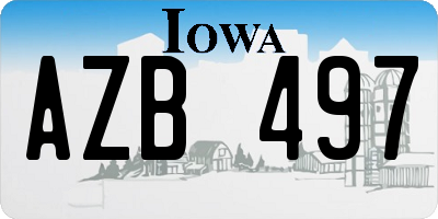 IA license plate AZB497