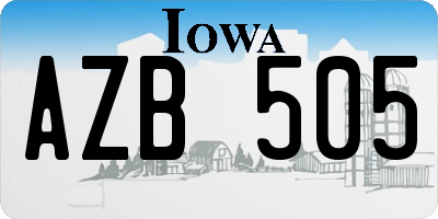 IA license plate AZB505