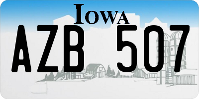 IA license plate AZB507