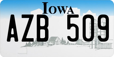 IA license plate AZB509