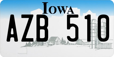 IA license plate AZB510