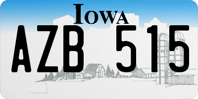 IA license plate AZB515