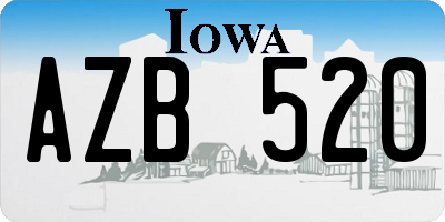 IA license plate AZB520