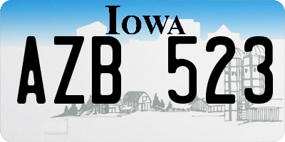 IA license plate AZB523