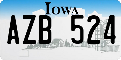 IA license plate AZB524