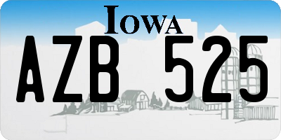 IA license plate AZB525