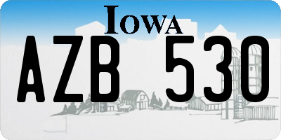 IA license plate AZB530