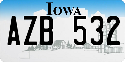 IA license plate AZB532