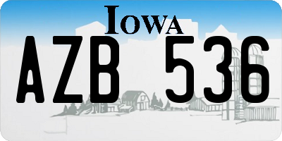 IA license plate AZB536