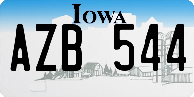 IA license plate AZB544