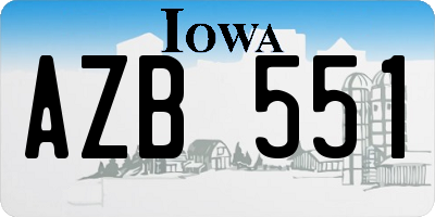 IA license plate AZB551