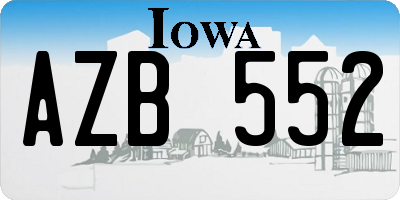 IA license plate AZB552